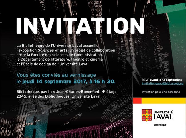 Invitation exposition Sciences et arts