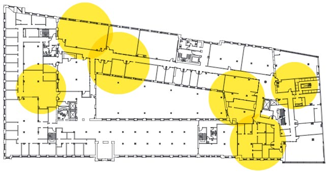 Plan d'aménagement du deuxième étage de l'édifice de la Fabrique